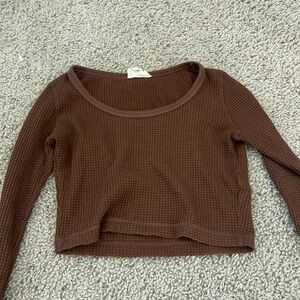 Size small somewhat cropped brown long sleeve
